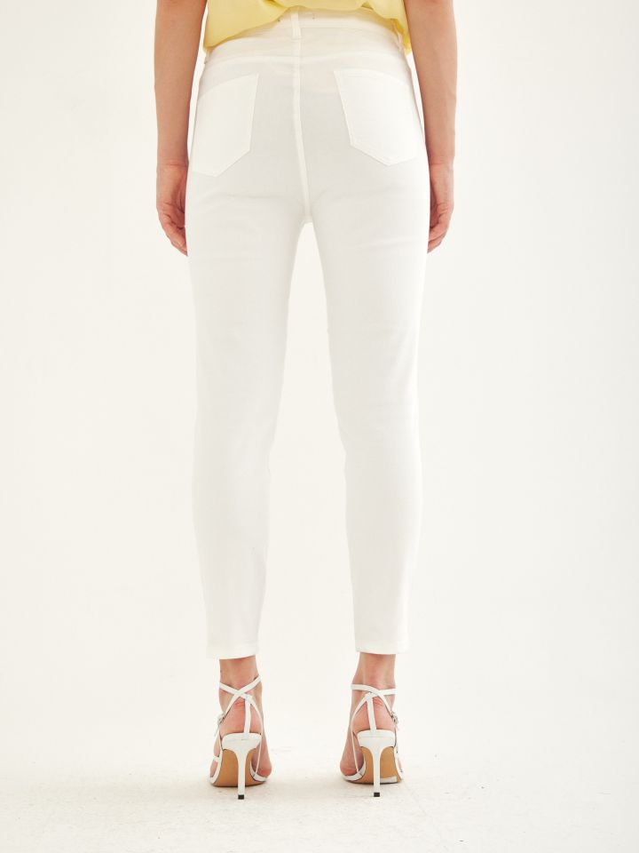 מכנסי דריל 7/8 כפ’ חצוני PROMO בצבע לבן