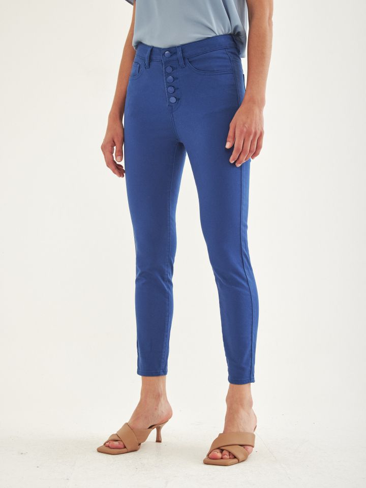 מכנסי דריל 7/8 כפ’ חצוני PROMO בצבע כחול סקאי