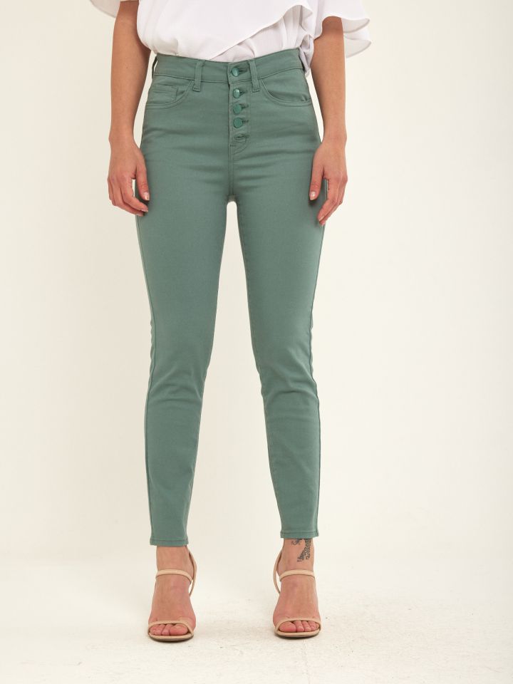 מכנסי דריל 7/8 כפ’ חצוני PROMO בצבע ירוק בינוני