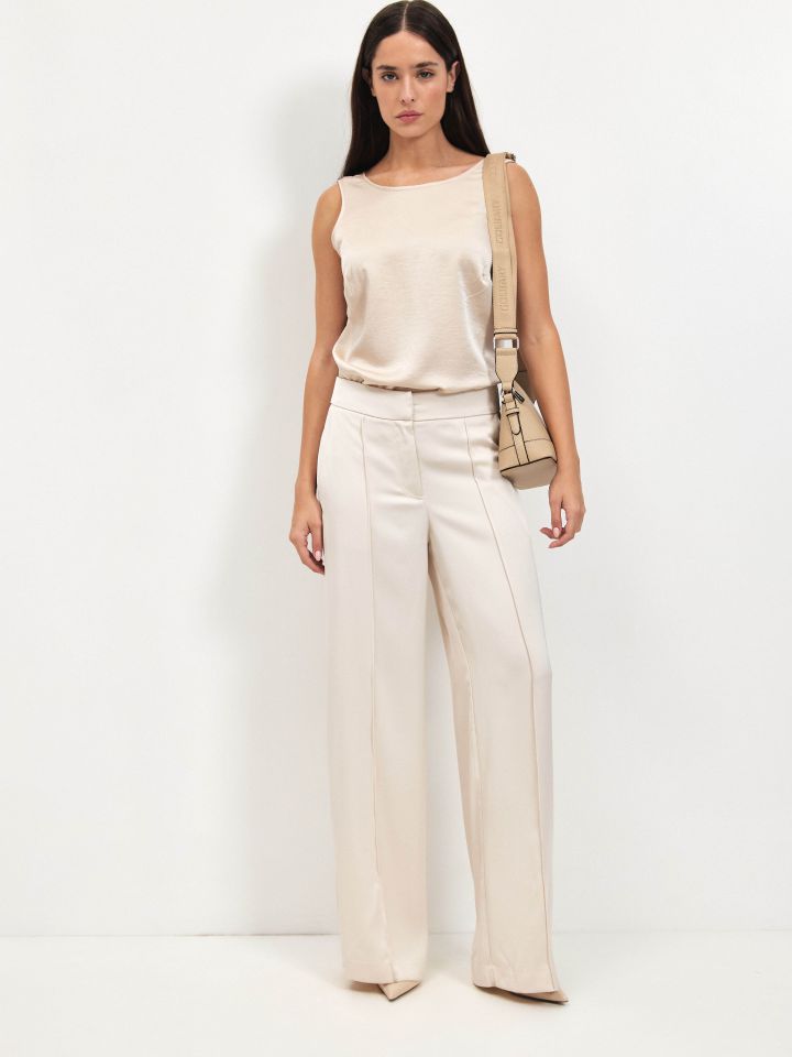 מכנסיים סטן SHIRA בצבע בייז’