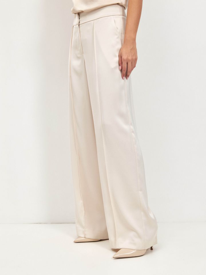 מכנסיים סטן SHIRA בצבע בייז’