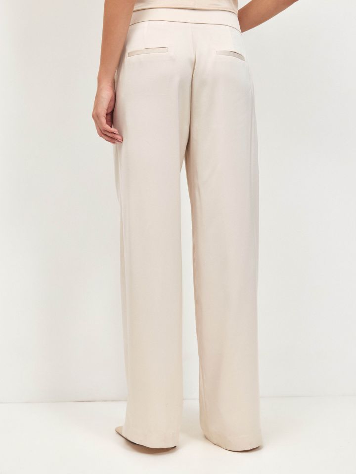 מכנסיים סטן SHIRA בצבע בייז’