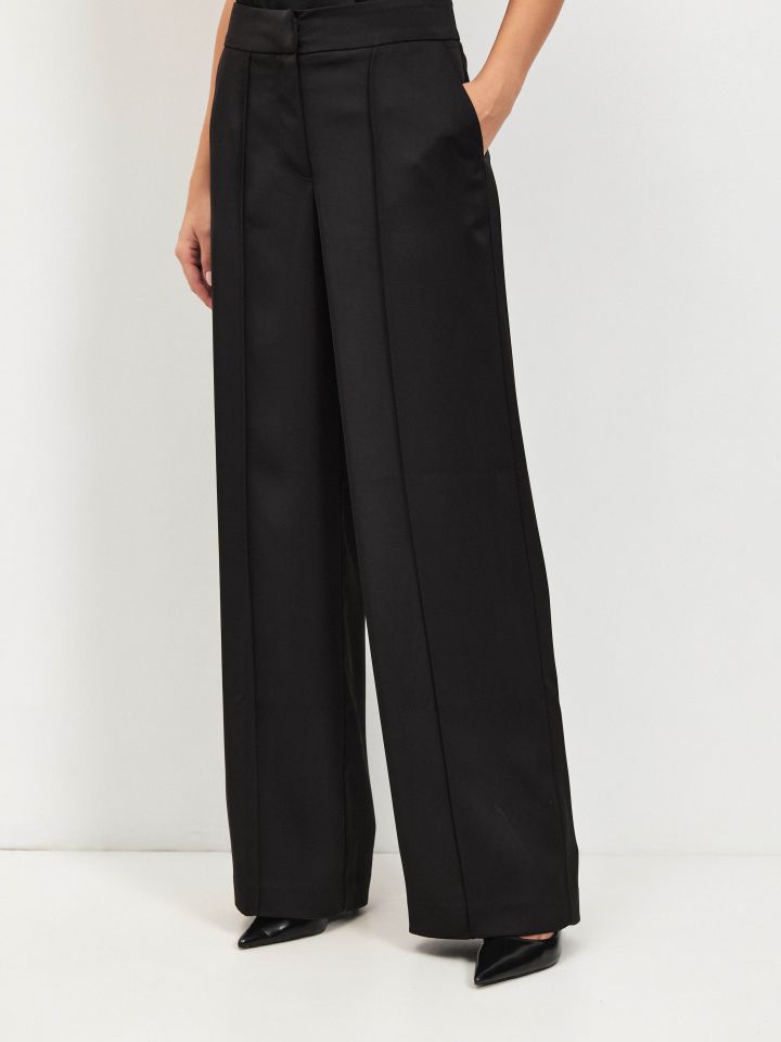 מכנסיים סטן SHIRA בצבע שחור