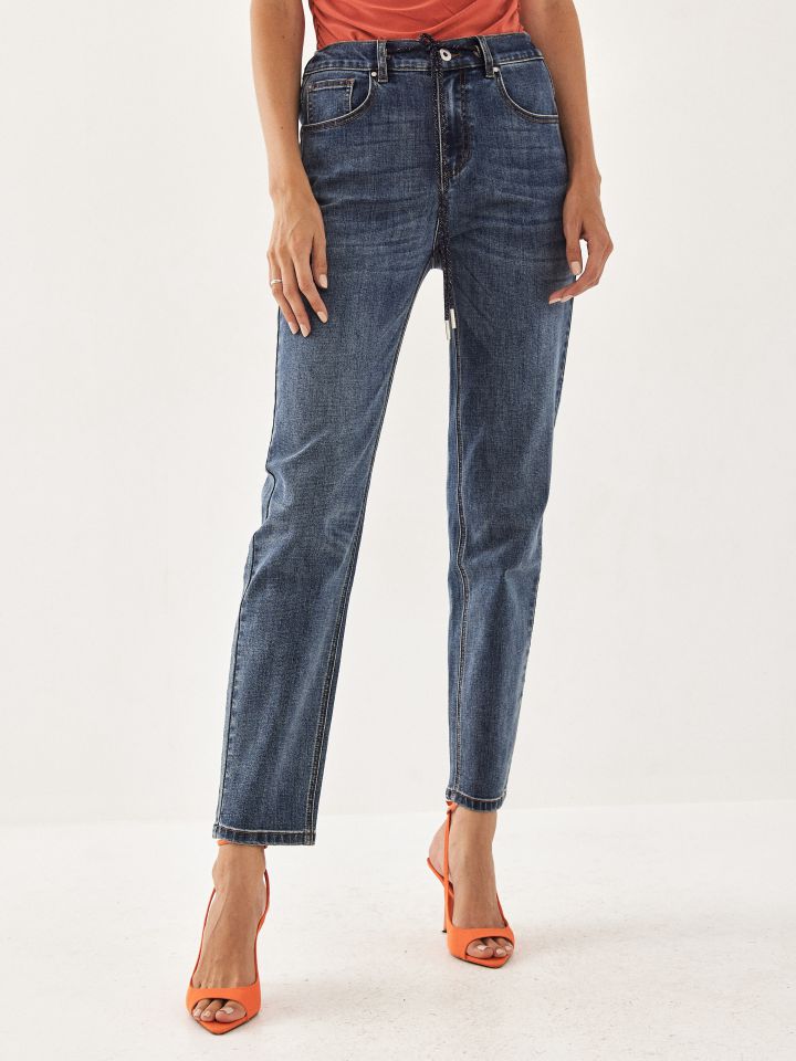 מכנסי ג’ינס גומי בגב PROMO בצבע ג’ינס