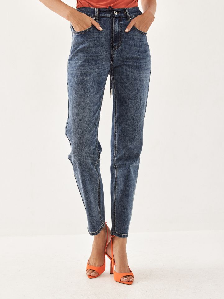 מכנסי ג’ינס גומי בגב PROMO בצבע ג’ינס