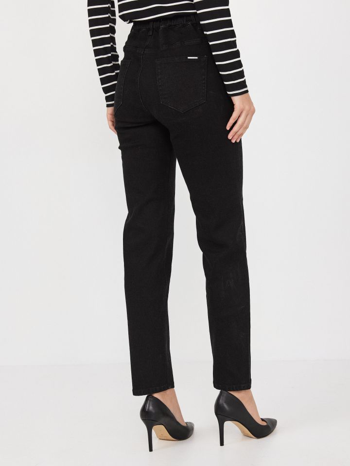 מכנסיים ג’ינס גומי בגב PROMO בצבע שחור