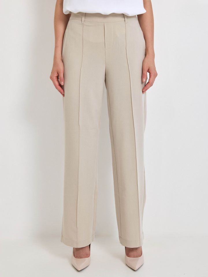 מכנסיים מראה פישתן PROMO בצבע אבן