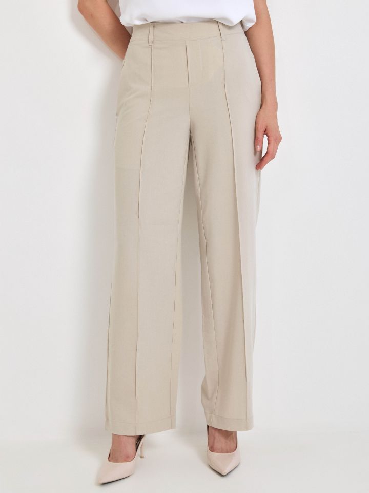 מכנסיים מראה פישתן PROMO בצבע אבן