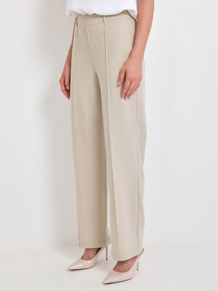 מכנסיים מראה פישתן PROMO בצבע אבן