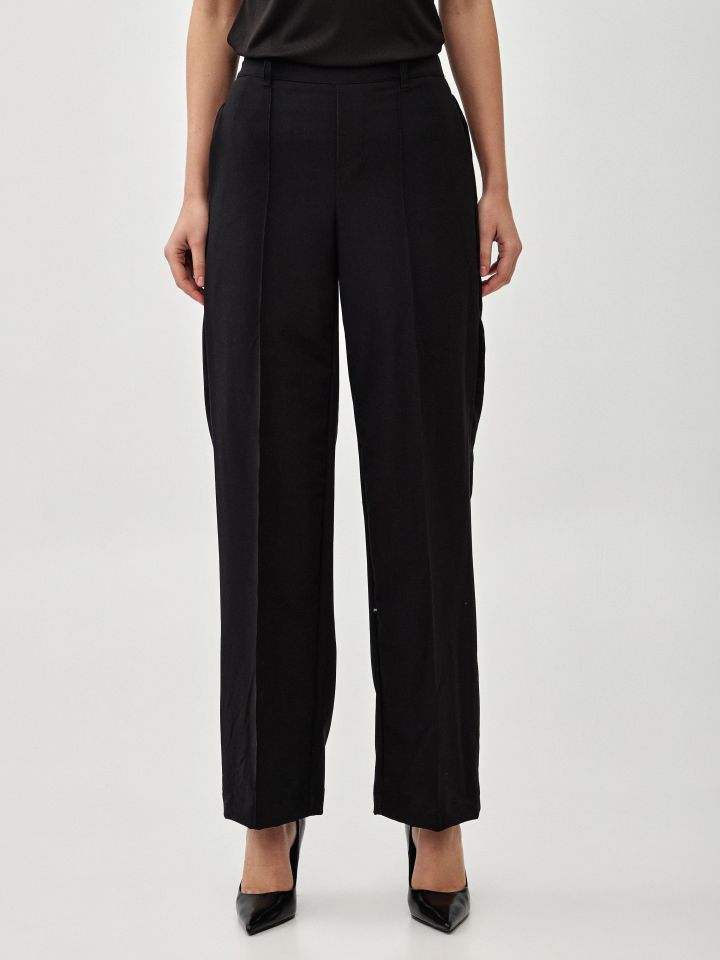 מכנסיים מראה פישתן PROMO בצבע שחור