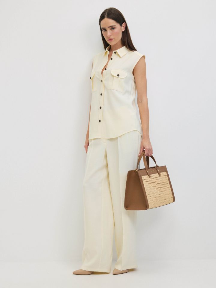 מכנסיים פנסים בצבע לימון