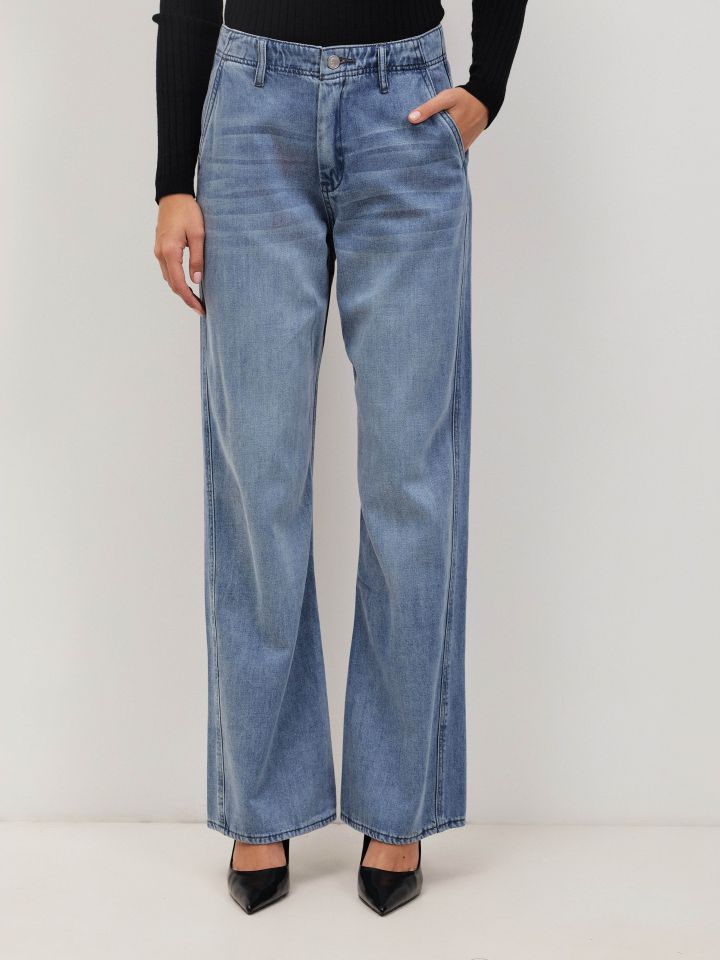 מכנסיים ג’ינס מתרחב PROMO בצבע ג’ינס בהיר