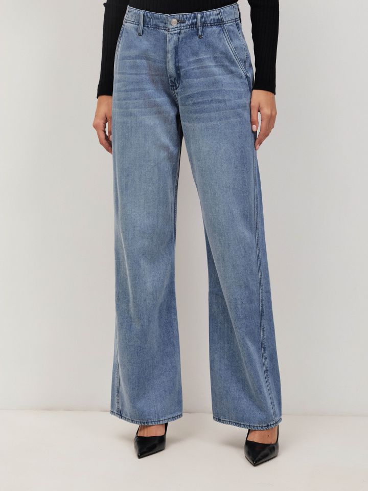 מכנסיים ג’ינס מתרחב PROMO בצבע ג’ינס בהיר