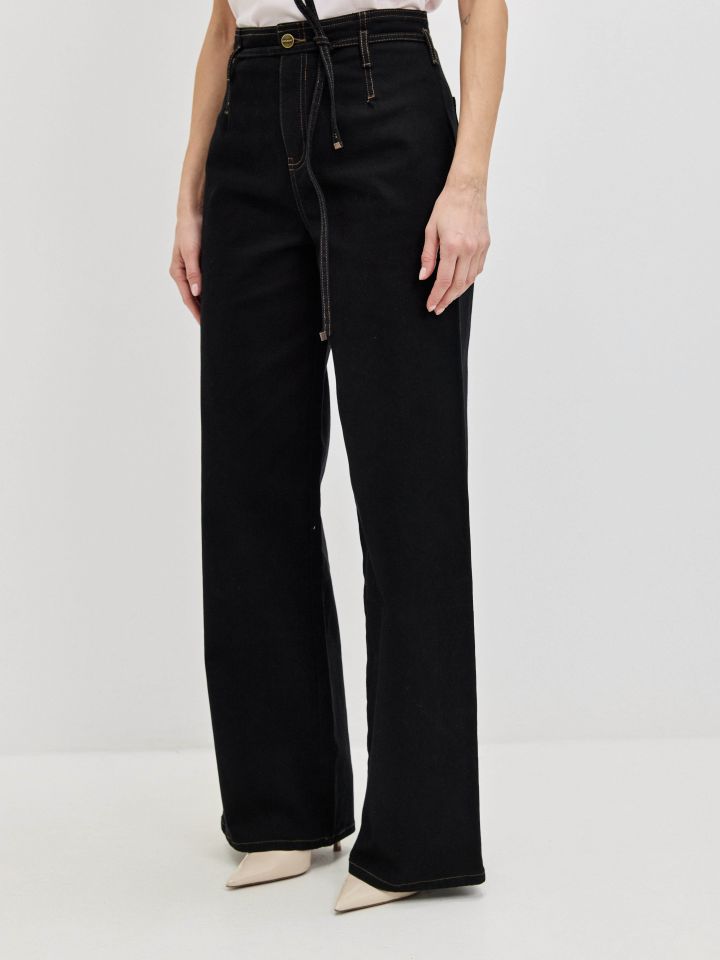 מכנסיים דריל קשירה בצבע שחור