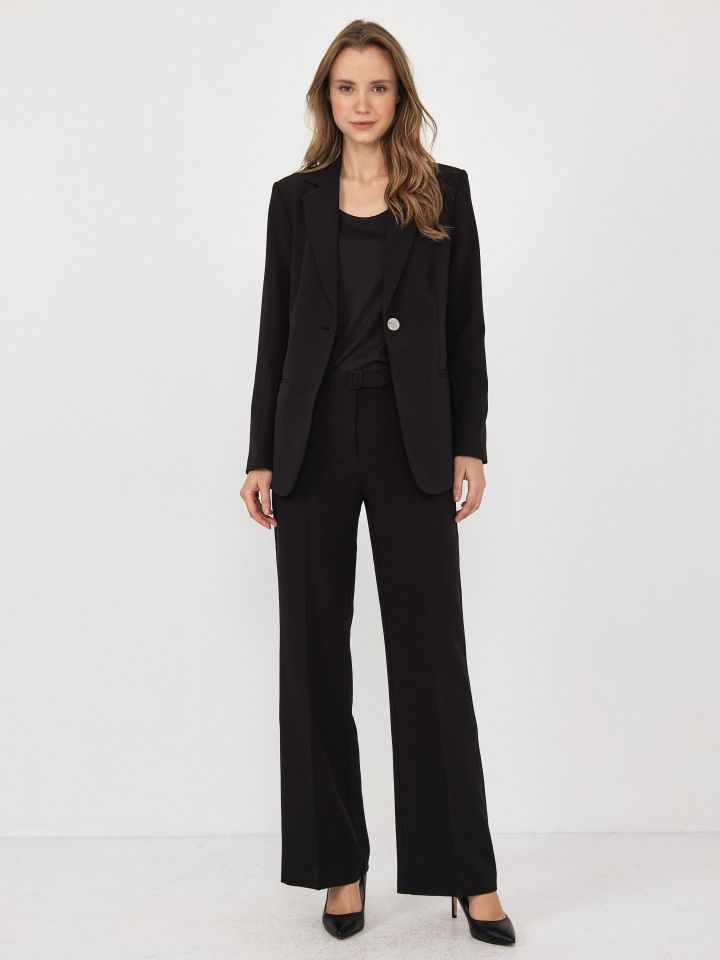 מכנסיים חגורה אבזם בצבע שחור