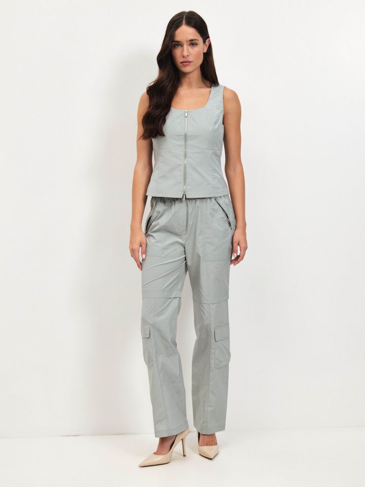 מכנסיים דגמייח רוכסנים ROMI בצבע ירוק בהיר