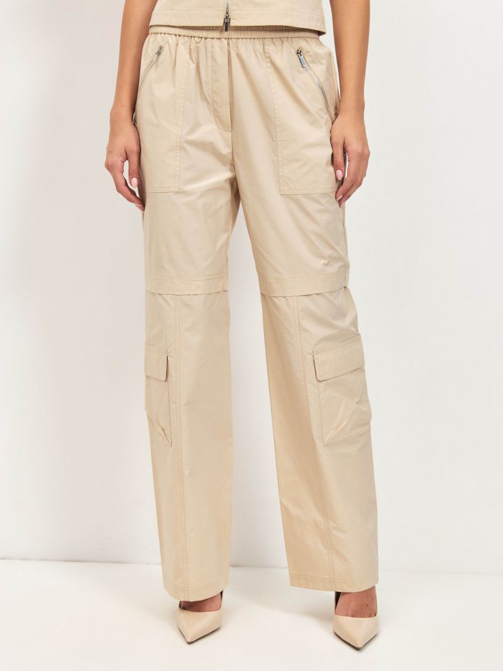 מכנסיים דגמייח רוכסנים ROMI בצבע חול