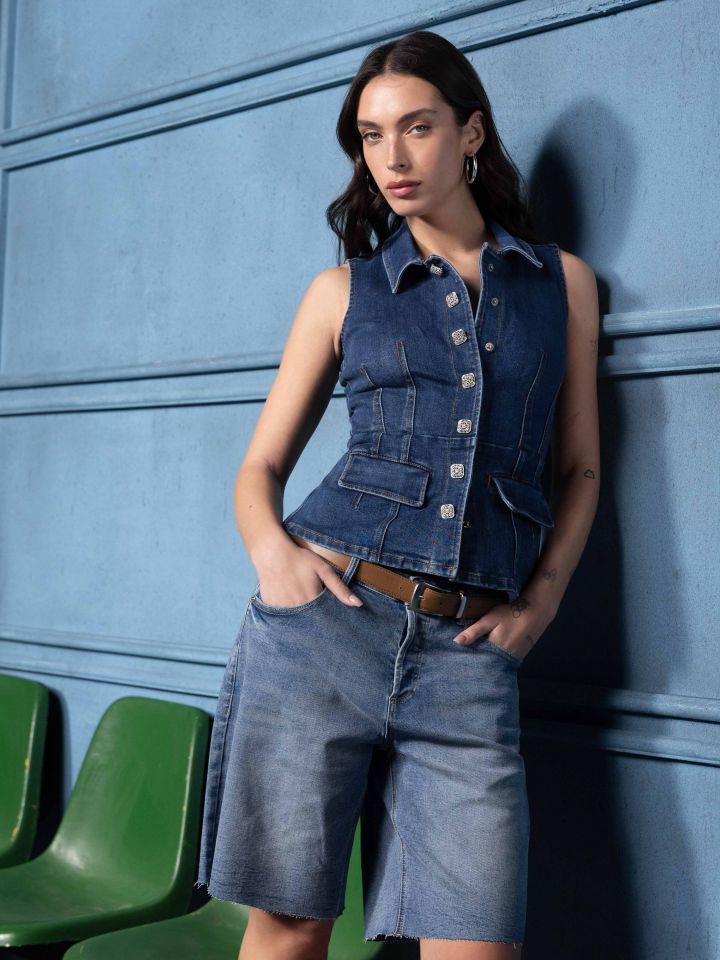 מכנסיים גינס ברך SHIRA בצבע ג’ינס