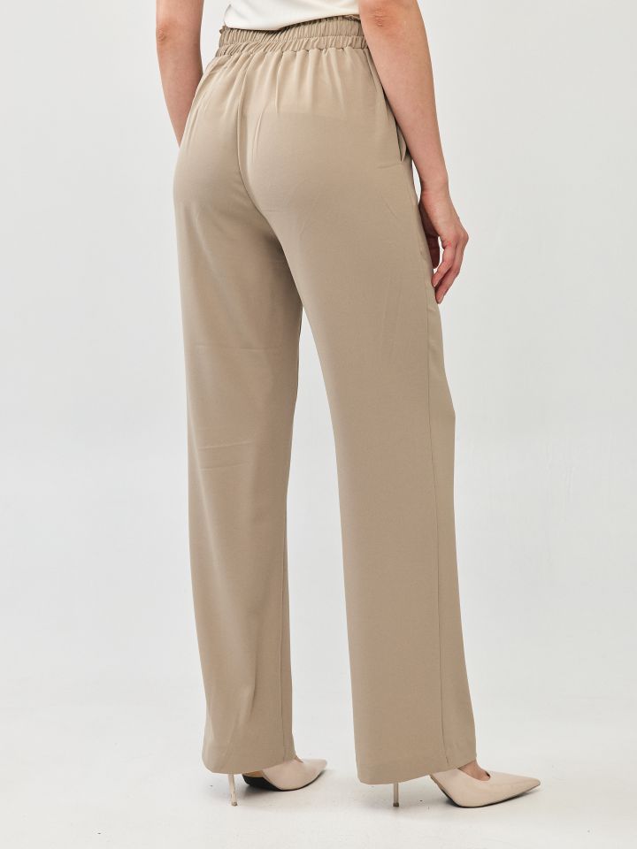 מכנסיים חגורה קשירה PROMO בצבע בייז’