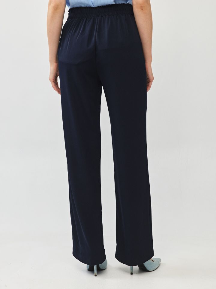 מכנסיים חגורה קשירה PROMO בצבע נייבי