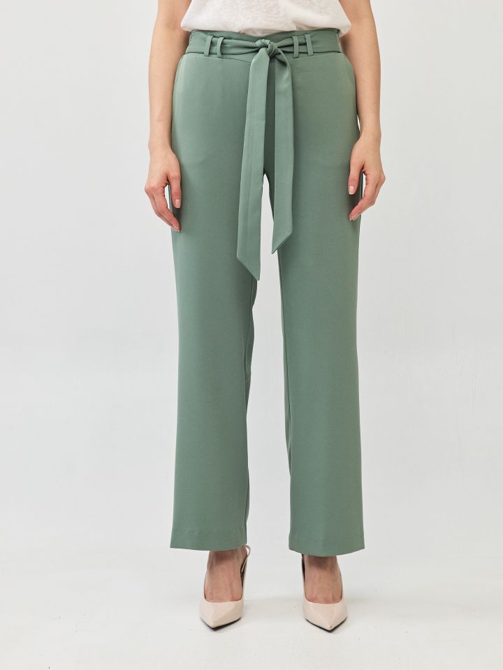 מכנסיים חגורה קשירה PROMO בצבע ירוק