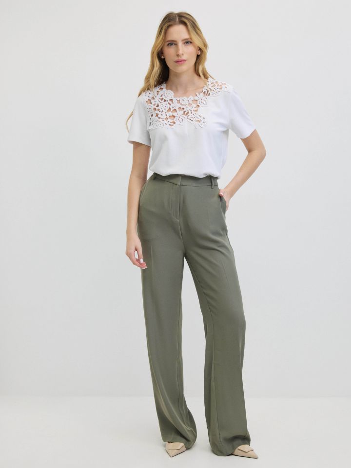 מכנסיים SHIRA  PROMO בצבע זית