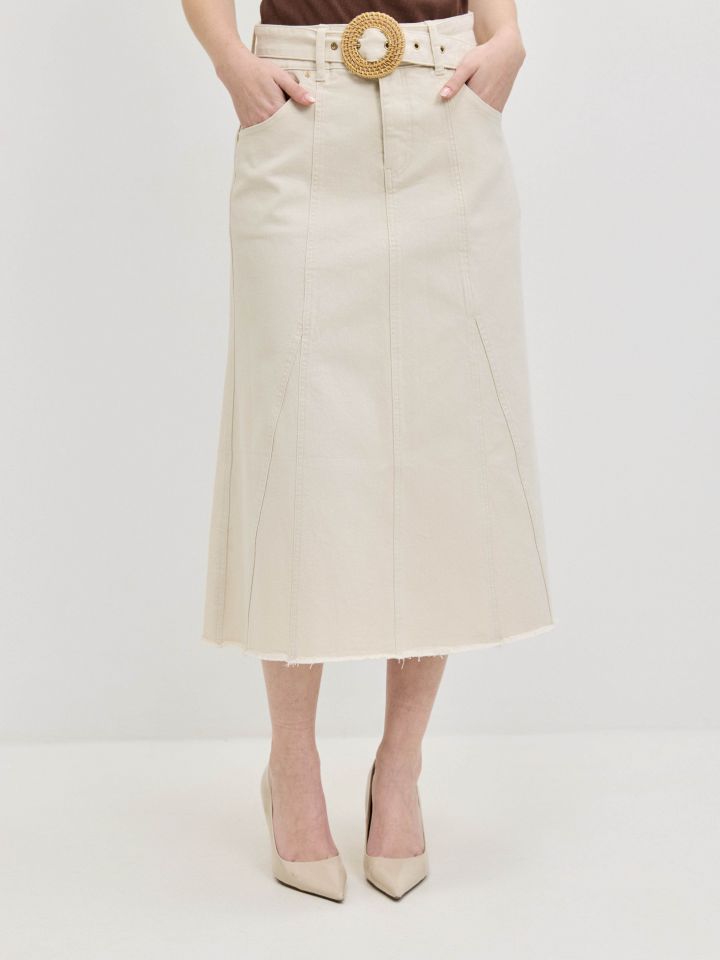 חצאית חגורה LINOR בצבע בייז’