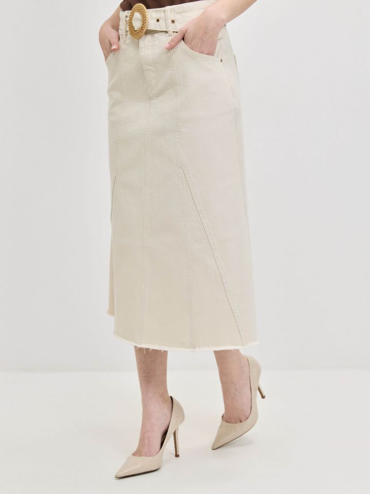 חצאית חגורה LINOR בצבע בייז’