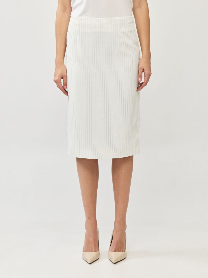 חצאית פסים WHITE בצבע לבן