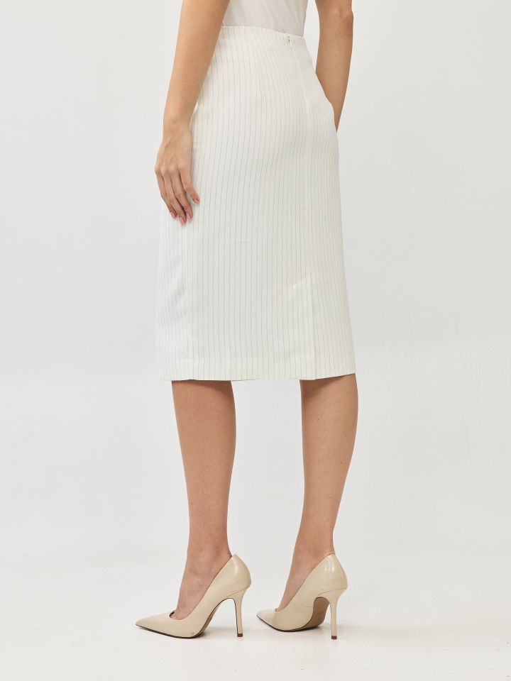 חצאית פסים WHITE בצבע לבן