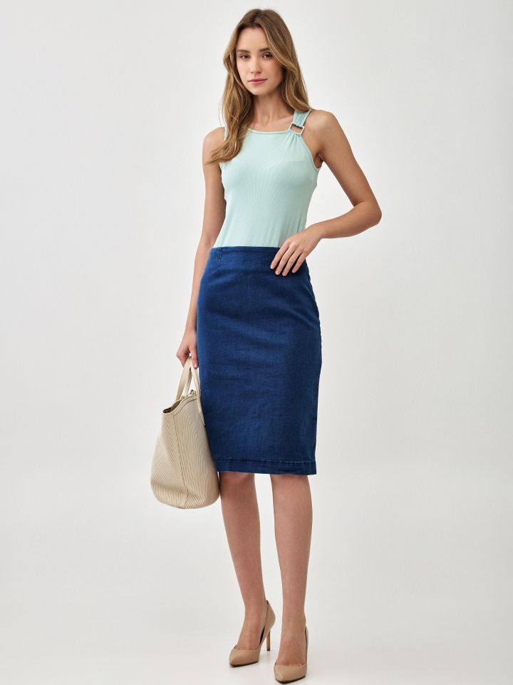 חצאית ג’ינס PROMO בצבע ג’ינס