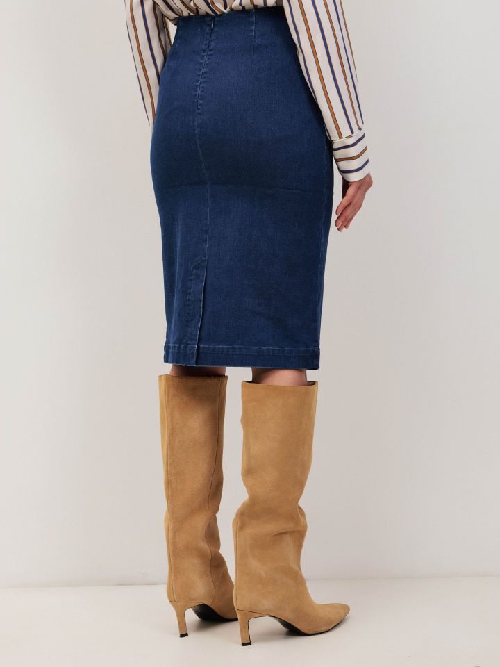 חצאית ג’ינס PROMO בצבע ג’ינס