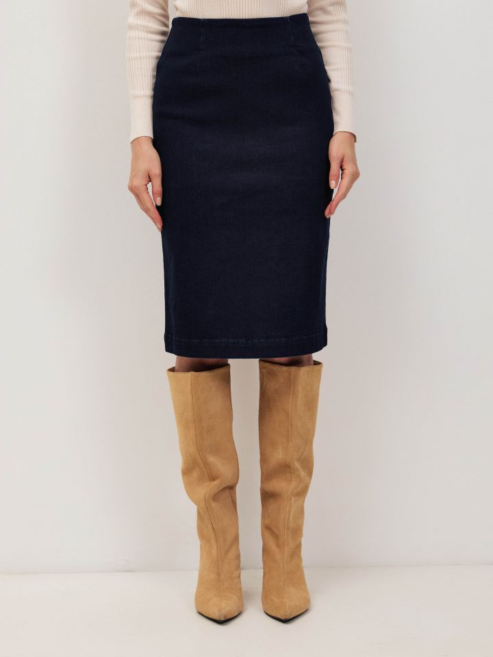 חצאית ג’ינס  PROMO בצבע ג’ינס כהה