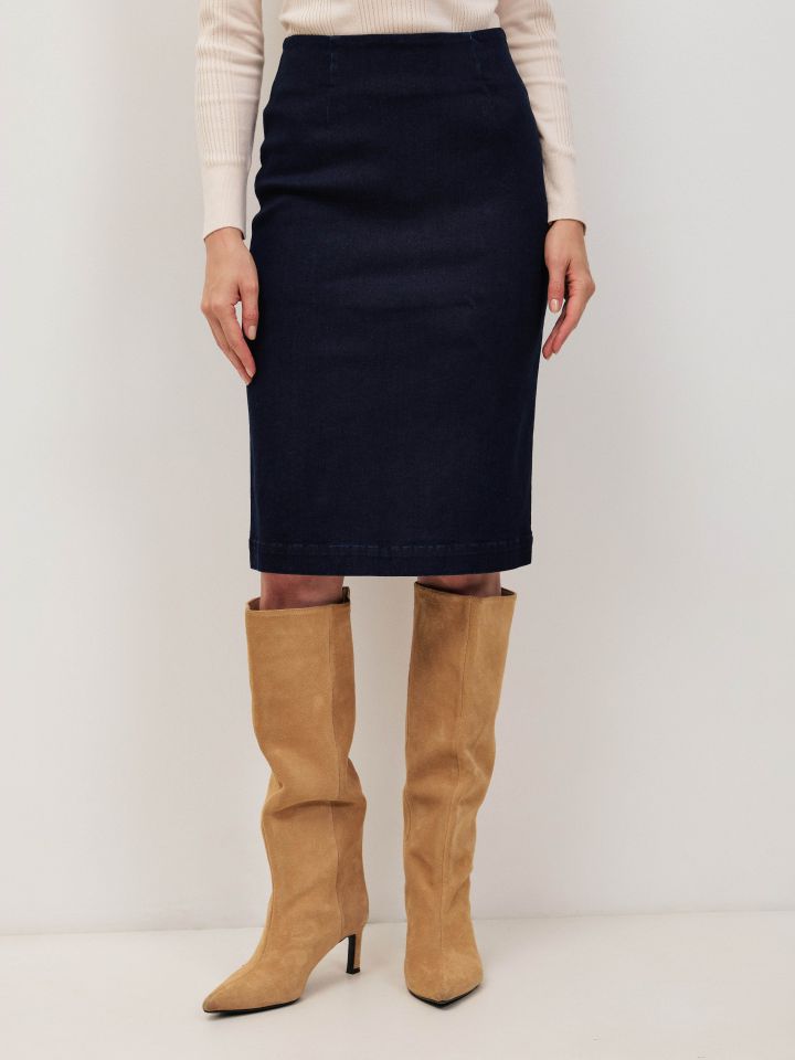 חצאית ג’ינס  PROMO בצבע ג’ינס כהה