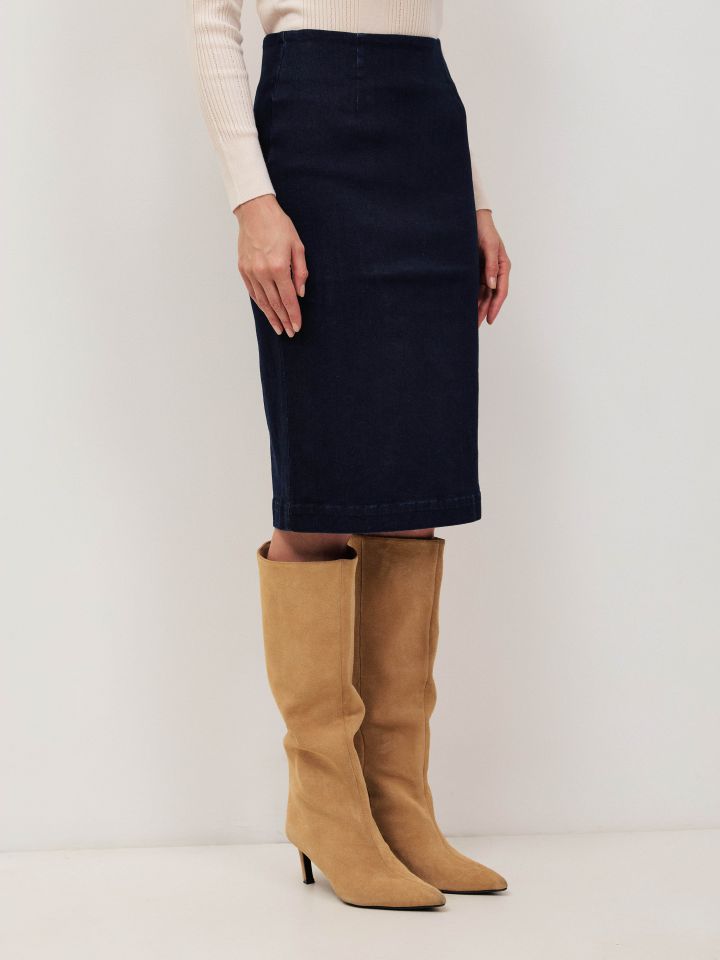 חצאית ג’ינס  PROMO בצבע ג’ינס כהה