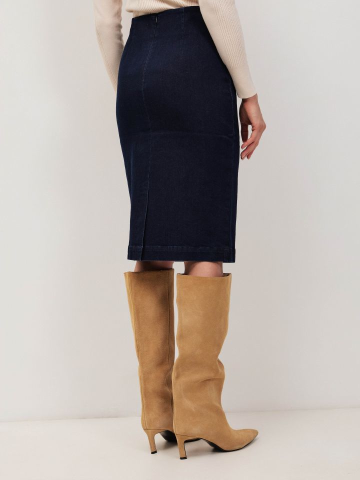 חצאית ג’ינס  PROMO בצבע ג’ינס כהה