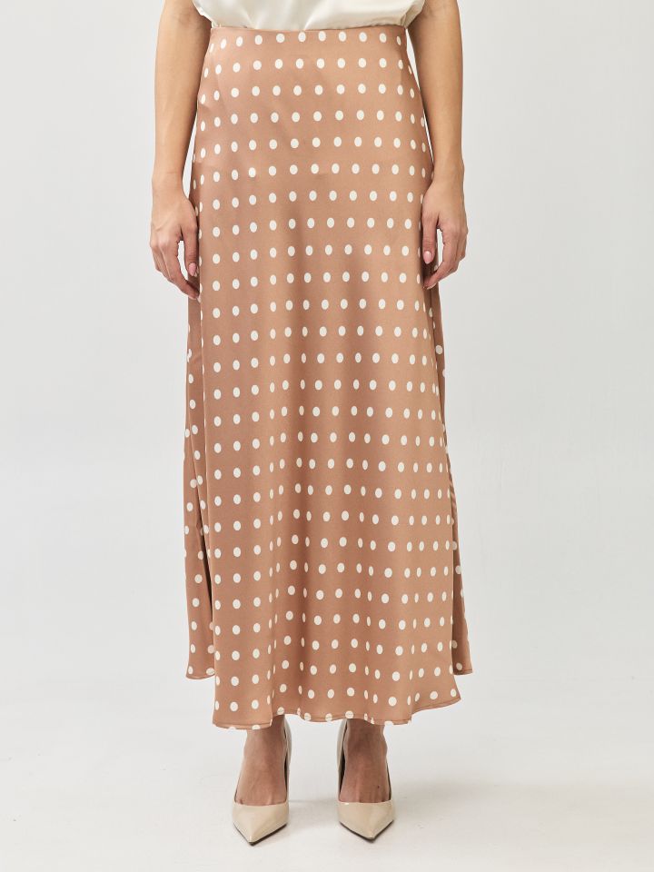 חצאית סטן נקודות בצבע נקודות