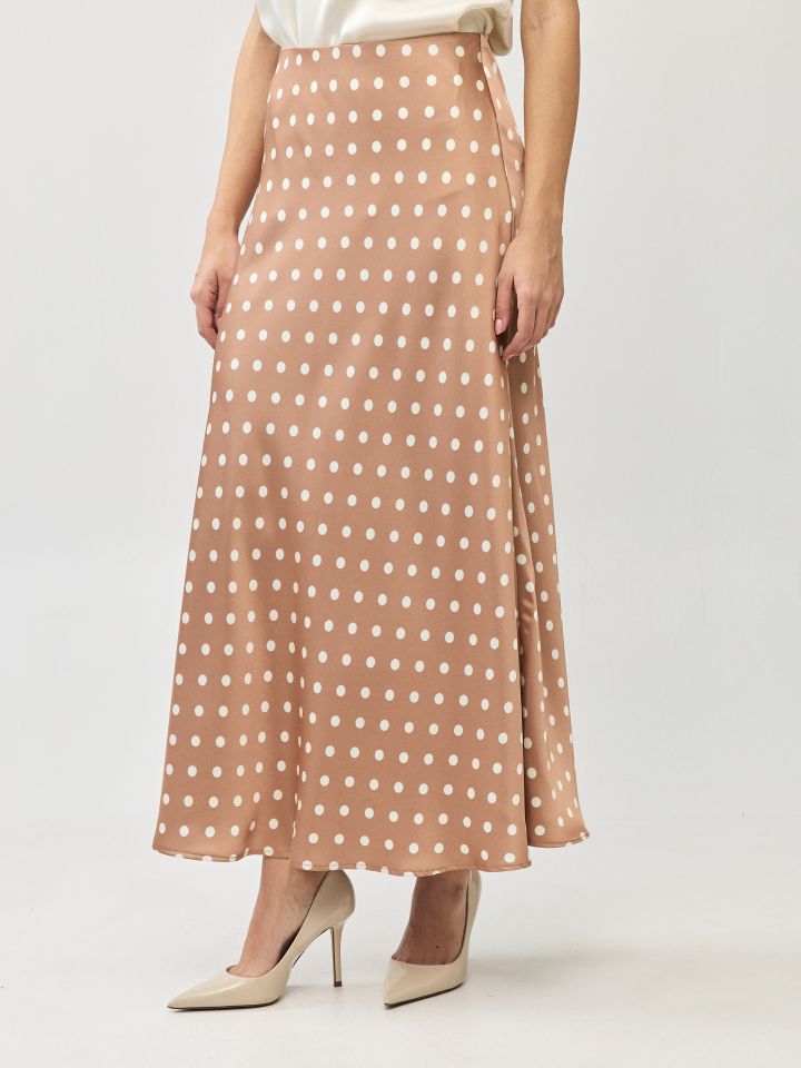 חצאית סטן נקודות בצבע נקודות
