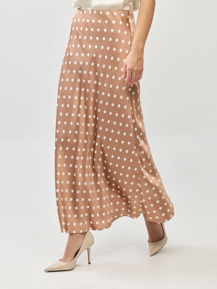 חצאית סטן נקודות בצבע נקודות