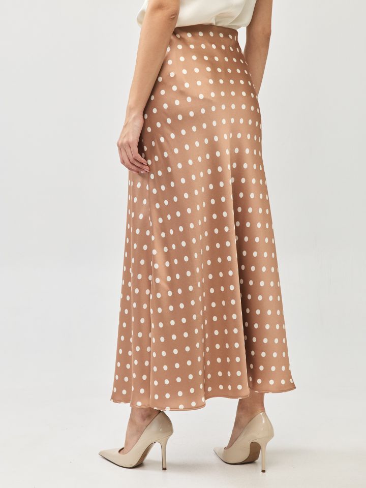 חצאית סטן נקודות בצבע נקודות