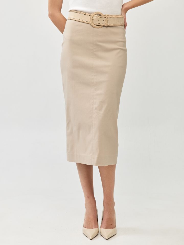 חצאית NATALY בצבע בייז קפוצינו