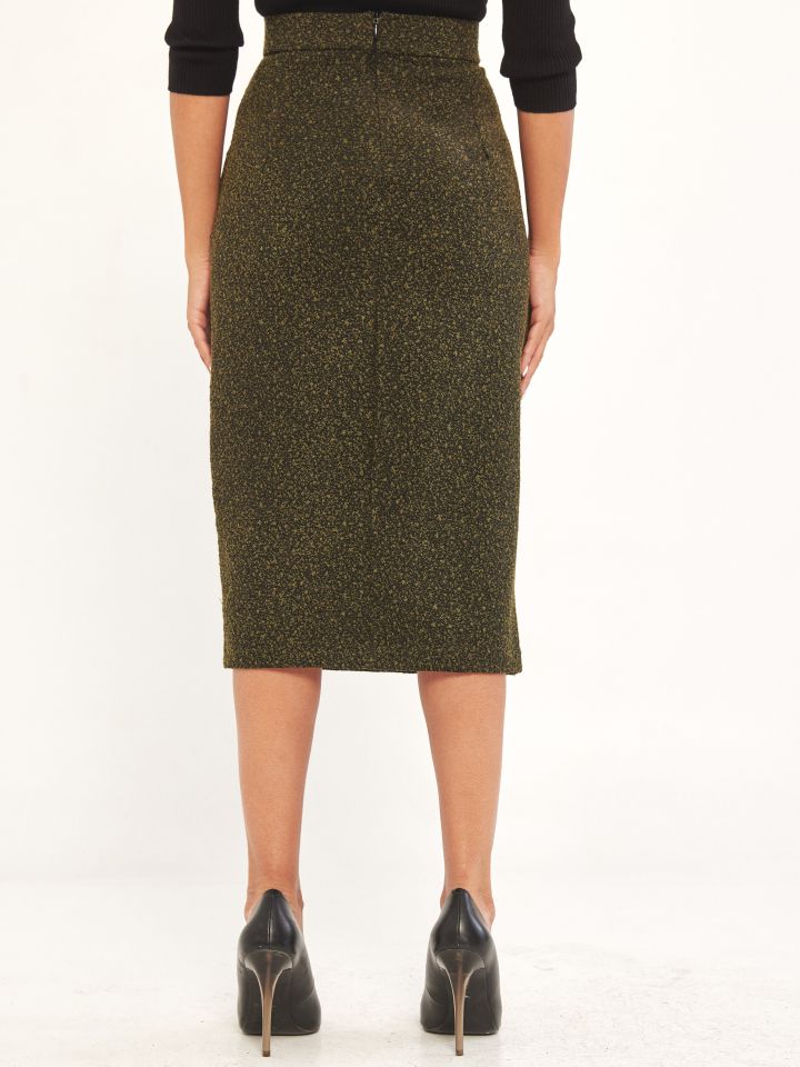 חצאית בוקלה שליץ בצבע זית