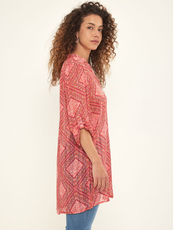 טוניקה דפוס שינה בצבע קורל