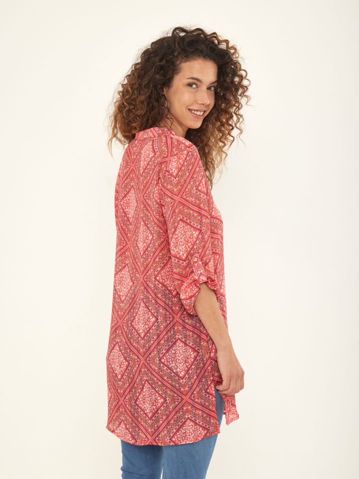 טוניקה דפוס שינה בצבע קורל