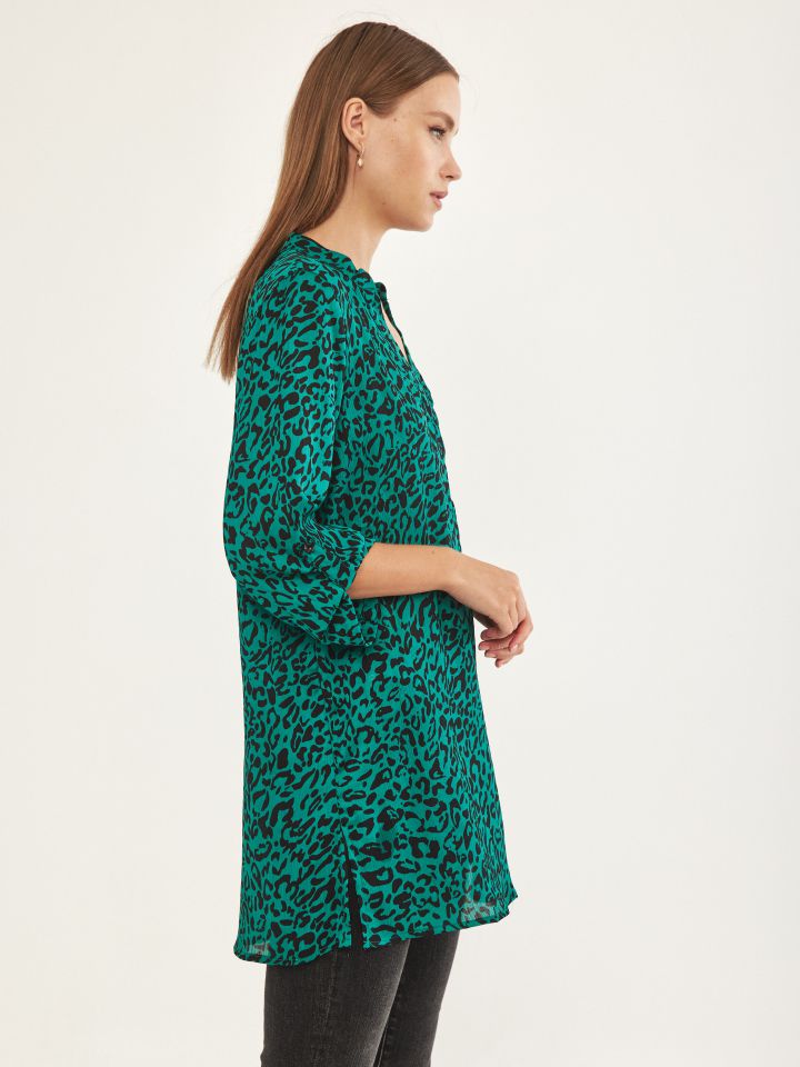 טוניקה שינה דפוס בצבע ירוק