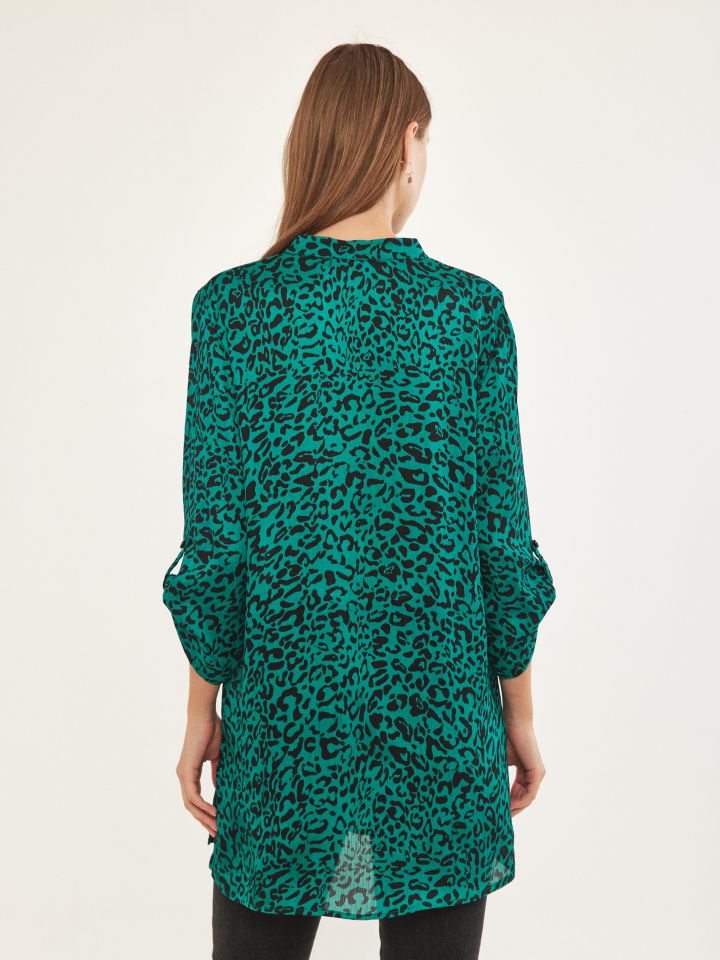 טוניקה שינה דפוס בצבע ירוק