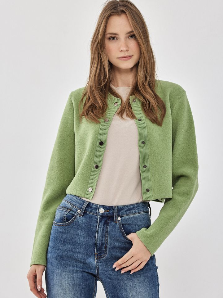 עליונית  סריג מראה שניל בצבע ירוק