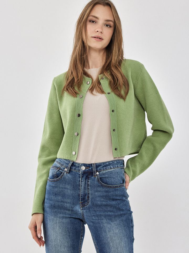 עליונית  סריג מראה שניל בצבע ירוק