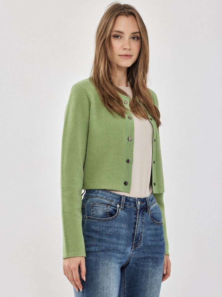 עליונית  סריג מראה שניל בצבע ירוק