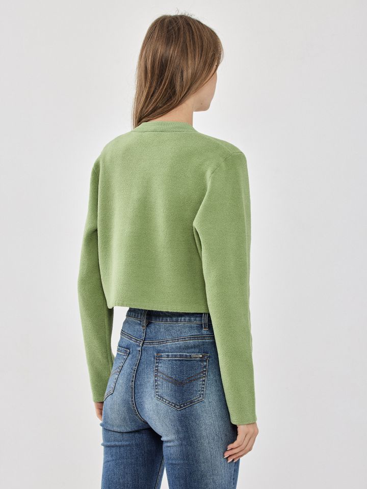 עליונית  סריג מראה שניל בצבע ירוק